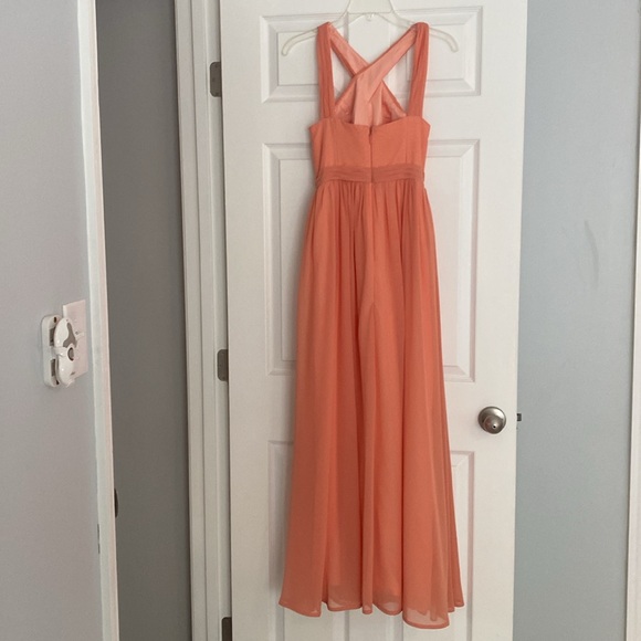 Azazie Elvira sunset flowy pleated chiffon bridesmaid dress in size A4. - Picture 4 of 8